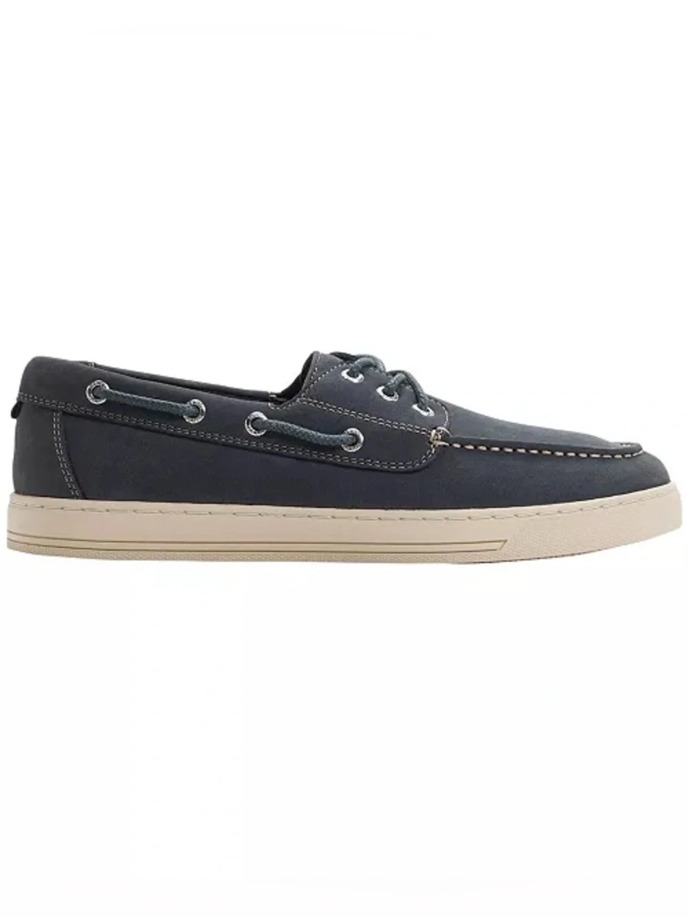 Sperry Navy Leather Two-Eye Boat Shoe with Cream Sole